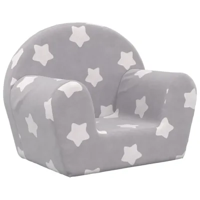 Immagine prodotto di vidaXL Divano per bambini grigio chiaro con stelle in morbido peluche
