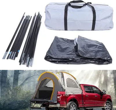 Image de Tente Camion Tente arrière Tente voiture Protection solaire Étanche au vent Double abri Coffre Tente Camping Outdoor