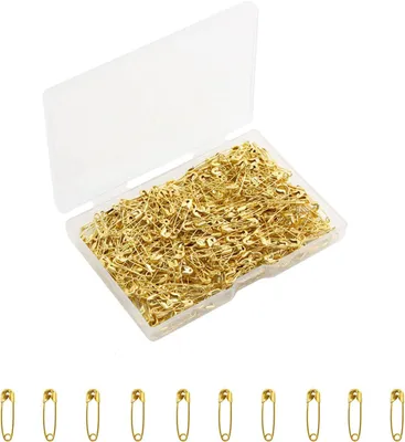 Imagen del producto de Alfileres de seguridad metálicos, tamaño mini, 19 mm, paquete de 300 unidades, para ropa y manualidades