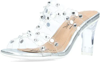 Produktbild von Laura Vita Damen Pantolette transparent mit Strasssteine Cinderella  STELLAO-02, Größe:41 EU, Farbe:Weiß