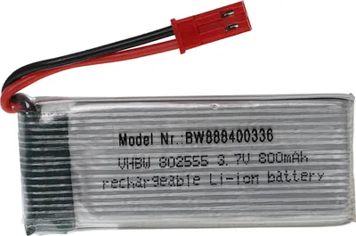 Produktbild von vhbw Akku kompatibel mit BEC Stecker für Modellbau z.B. Racing Car, Helikopter, Flugzeug (800mAh, 3,7V, Li-Polymer, 58 x 25 x 8 mm)