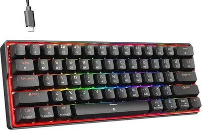 Productafbeelding van Ultracompact 60% Mechanisch Gamingtoetsenbord met RGB-verlichting en Blue Switches