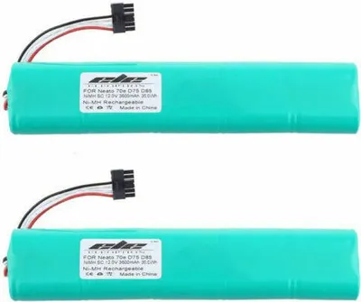 Two identical green battery packs with black connectors and wires are shown against a white background.