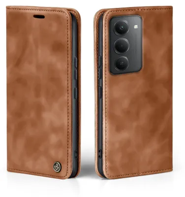 Produktbild von Handy Hülle für Xiaomi Redmi 15 / 15G Klapphülle Bookcase Flip Cover Handy Tasche Etui Farbe: Hellbraun