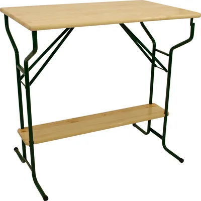 Produktbild von DEGAMO Biertisch Bartisch Stehtisch BAMBERG 113cm klappbar, Metall + Holz lackiert, mit Fuss-Stütze