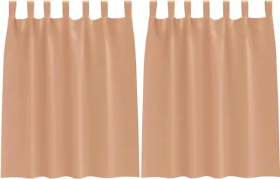 Produktbild von vidaXL Verdunkelungs-Vorhänge mit Ringen 2 Stk. Hellbraun 140 x 140 cm
