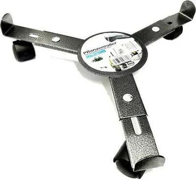 Productafbeelding van Verstelbare metalen plantenroller met 3 wielen, rond, Ø 25-30 cm
