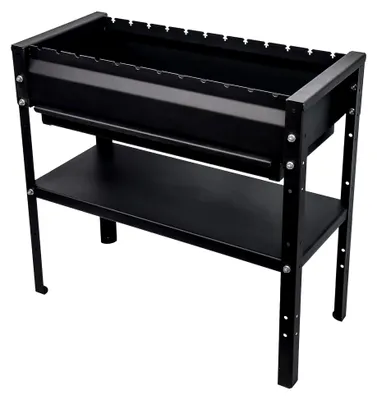 Produktbild von Mangal Grill 80 cm Holzkohlegrill, 2 mm Stahl, bis 12 Spieße, manuell 3 Positionen, ausziehbare Ascheschublade, höhenverstellbare Ablage, inkl. Zange & Schürhaken, ca. 25–26 kg