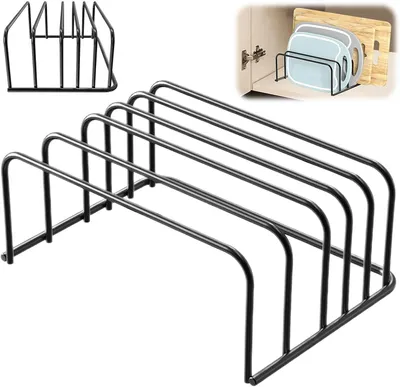 Produktbild von Set von 2 Schneidebrett Halter, für 5 Bretter, Schwarz, Schneidebrett Ständer für Küche