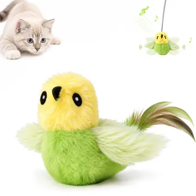 Interaktives Katzenspielzeug, Vogel mit Flügelschlag, USB-aufladbar