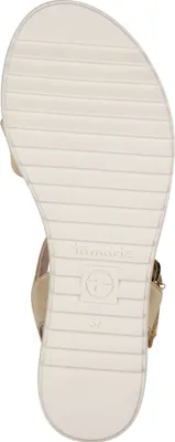 Produktbild von Tamaris Damen Sandale Sandalette sportlich Keilabsatz Riemen gekreuzt 1-28106-42, Größe:42 EU, Farbe:Gold