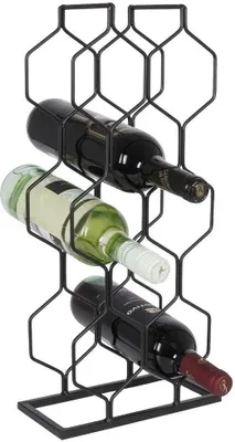Produktbild von Vilde Flaschenständer Weinregal Weinflaschenhalter aus Metall schwarz für 8 Flaschen stabil 23x11x48 cm