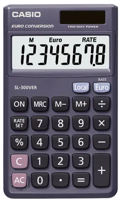 Obrázek produktu pro Kapesní kalkulačka CASIO SL-300 VER se solárním / bateriovým napájením, 8místná, modrá