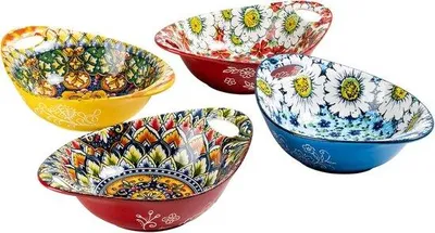 Produktbild von Porzellandessertkuchen - Set aus 6 - für Pasta und Salat - Geschirrspülerfest