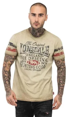 Immagine prodotto di T-shirt uomo regular fit SKELD Sand/Navy/Red L Lonsdale