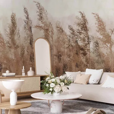 Produktbild von Selbstklebende Folie Fototapete - Tall Grasses - Brown 392x280 cm Landschaften b-A-0724-a-b