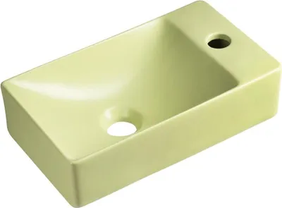 Immagine prodotto di Lavabo MARGITHA in Vetroceramica 38x22 cm, foro per rubinetto a destra, color pistacchio