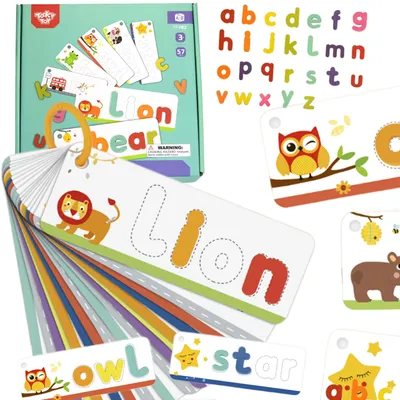 Zdjęcie produktu dla TOOKY TOY Puzzle Alfabet Montessori Nauka Literek Słów Zwierzątka 57 el.