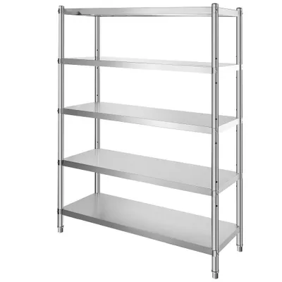Immagine prodotto di 12,2 x 47 x 18,3 cm - Scaffale da cucina Scaffale in piedi con 6 ripiani - Scaffale in acciaio inox - Scaffale per carichi pesanti 150 kg - Scaffale di stoccaggio.