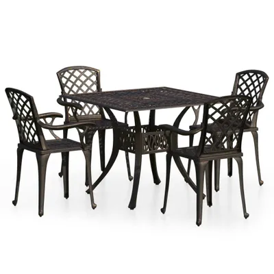 Obrázek produktu pro vidaXL 5dílná sada Bistro Set Litý hliník Bronz