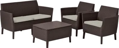 Produktbild von Gartenmöbel-Set KETER Salemo 2-Sitzer-Sofa – braun/beige