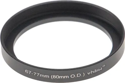 Produktbild von vhbw Step-Up-Ring Adapter 67 - 77mm für - Filteradapter, Aluminium Matt-Schwarz