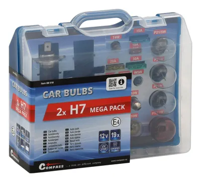 Produktbild von Compass 08518 - Auto-Glühbirnen 12V Servicebox MEGA H7+H7+Sicherungen