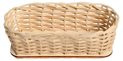 Produktbild von Bastelset für einen Taschentuchkorb aus Peddigrohr und Holz, 17,5 x 7,5 x 7,5 cm, für kreative DIY-Projekte