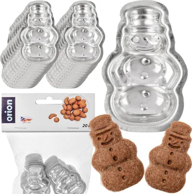 Produktbild von Orion | Keksform Set - 20 Stück - Aus Stahl - Schneemann Motiv - für Keks und Lebkuchen - 5,5x3,5x1,5 cm