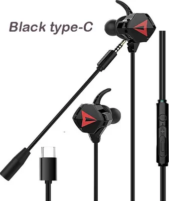 Image de Casque de jeu avec double micro détachable pour ordinateur portable PC PS4 Noir Interface Type-C