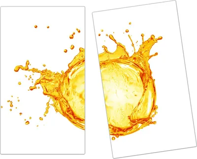 Produktbild von Spritzschutz Herdabdeckplatte Schneidebrett aus Glas Orangensplash 2-Teilig (60x52cm)