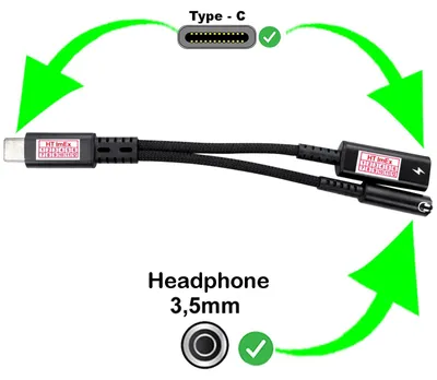 Produktbild von 2in1 Kopfhörer Aux Adapter Y Splitter Ladekabel kompatibel mit iphone series Typ-C