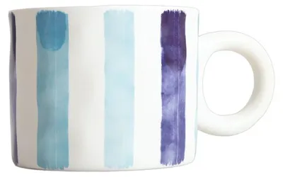 Produktbild von HOMLA TERNA blau gestreifter Becher 0,35 l