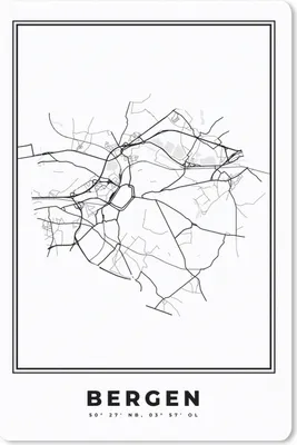 Produktbild von MuchoWow® Mauspad Mousepad Karte - Mons - Schwarz und weiß - Stadtplan - Belgien 18x27 cm - Mousepads - Maus Mat - Pad - Mausunterlage