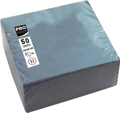 Produktbild von PROnappe Servietten grau 2-lagig 20,0 x 20,0 cm 50 St.