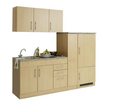 Produktbild von Held Möbel Küchenzeile mit Geräten Toronto 210 cm buche matt zerlegt 783.1.6510