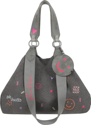 Produktbild von Fritzi aus Preußen Shopper Schultertasche Izzy Medium Limited Embro Fun Anthra dunkelgrau