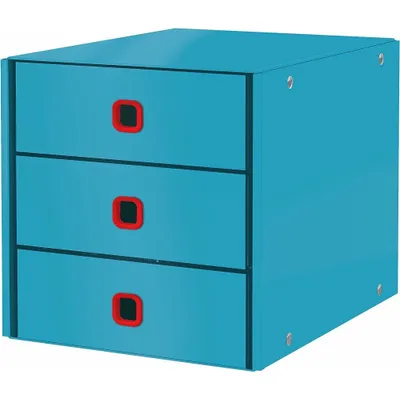 Image de LEITZ 53680061 LEITZ Schubladenbox Click & Store Cosy blau DIN A4 mit 3 Schubladen