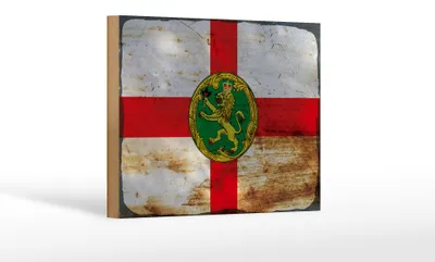 Produktbild von Holzschild Flagge Alderneys 18x12cm Flag Alderney Rost