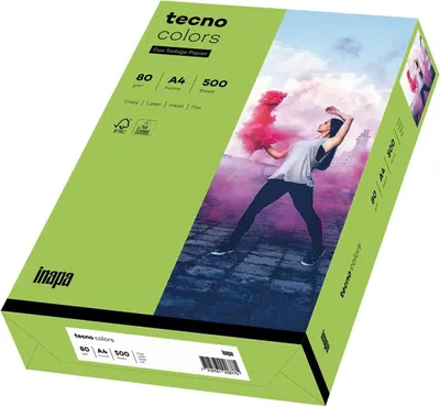 Produktbild von tecno Multifunktionspapier colors A4 80 g/qm grün 500 Blatt