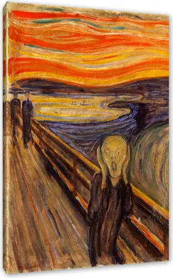 Produktbild von Edvard Munch - Der Schrei I - Leinwandbild / Größe: 80x60 cm / Wandbild / Kunstdruck / fertig bespannt