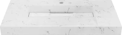 Produktbild von Waschbecken hängend - 90,2 x 45,2 x 8 cm - Solid Surface - Weiß - TAKOTNA