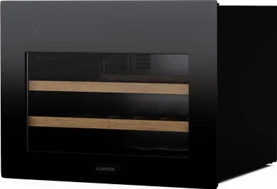 Produktbild von Klarstein Rhone 28 Uno Weinkühlschrank - 28 Flaschen, 1 Zone, 5-20 °C, LED-Steuerung, Push-to-Open-Tür, UV-Schutz, Leiser Betrieb, Schwarz