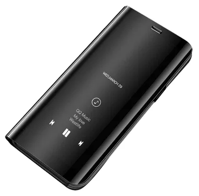 Image de Smart View Miroir Smart Cover Coque Etui compatible avec Xiaomi Redmi Note 11 4G Housse de protection Housse de protection Case Clear Noir