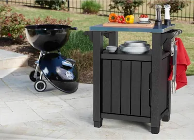 Produktbild von Keter Multifunktionaler Gartentisch für BBQ Unity Klassisch Holzoptik