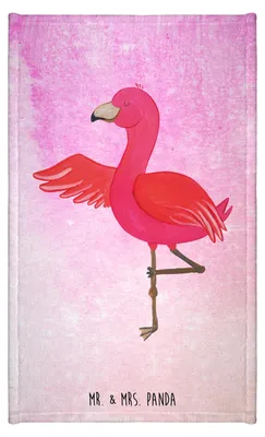 Produktbild von Mr. & Mrs. Panda Handtuch Flamingo Yoga - Aquarell Pink - Geschenk, Gästetuch, Achtsamkeit, Baumwollhandtuch, gäste wc, Baum, Yogi, Urlaub, badezimmer, Mini-Handtuch