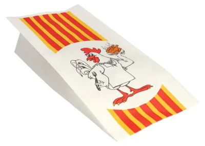 Produktbild von Starpak 100 Hähnchenbeutel, Papier mit HDPE-Einlage 28 cm x 13 cm x 8 cm "Grillhähnchen" 1/1 | Schrumpffolie (100 Stück)