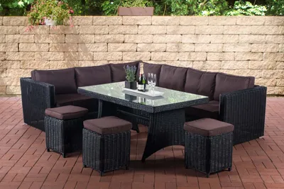 Produktbild von CLP Sitzgruppe Sorano 5mm schwarz Polsterfarbe Terrabraun