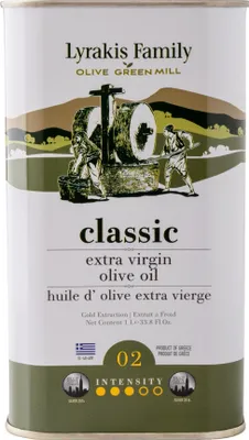 Zdjęcie produktu dla Oliwa z oliwek Lyrakis Family 1 l – grecka oliwa z oliwek extra virgin, najwyższej jakości, z pierwszego tłoczenia na zimno, bogata w polifenole, z ręcznie zbieranych oliwek, z najnowszego zbioru