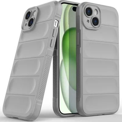Produktbild von iPhone 15 Hülle, Weich TPU Silikon Stossfest Anti-rutsch Schutzhülle für iPhone 15 Grau